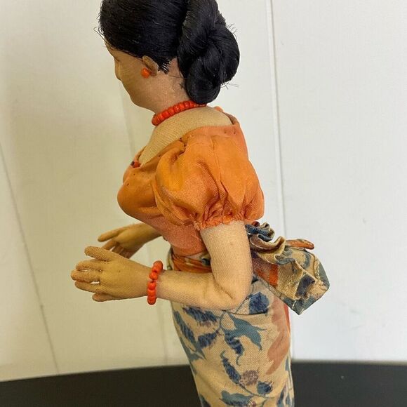 Vintage Handmade 11" Asian Ethnic Figurine With Stand - Picture 6 of 13